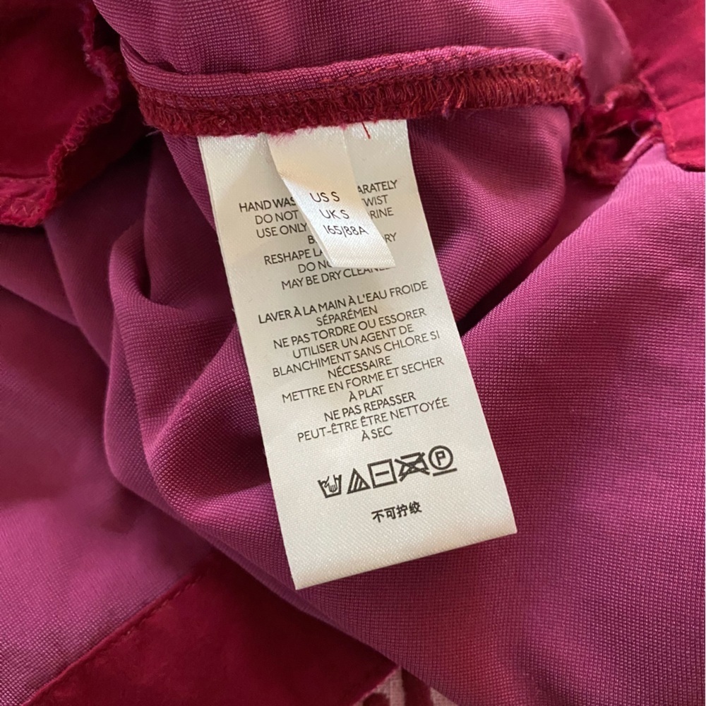 Anthropologie Berry Pink Velvet Melody Long Sleeve Mini Tunic Dress Small - Picture 13 of 14